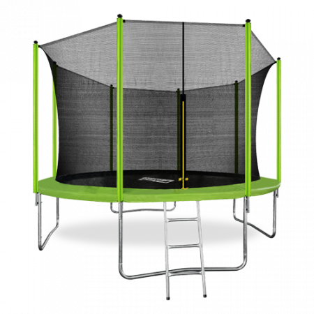 ARLAND Батут 12FT с внутренней страховочной сеткой и лестницей (Light green)
