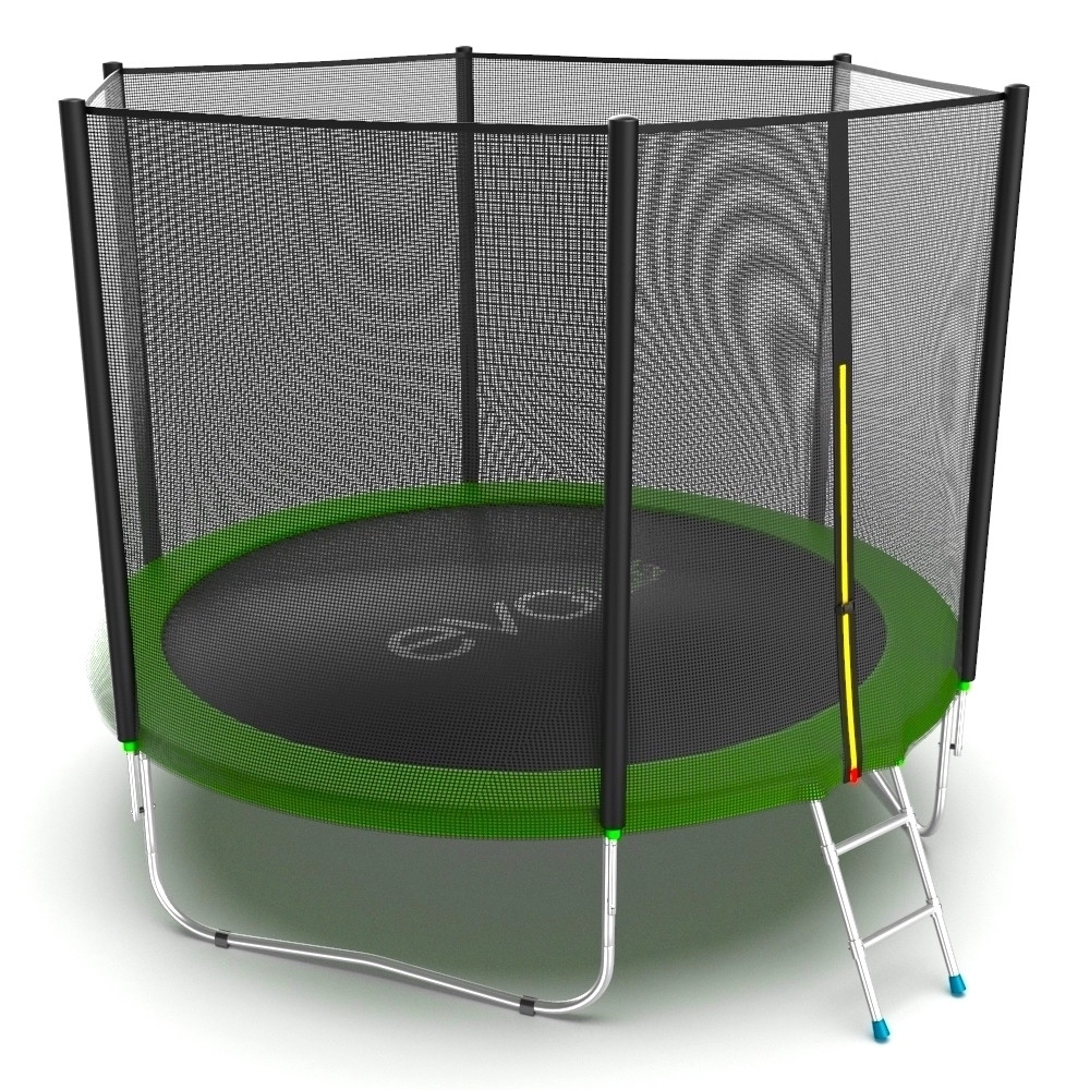 EVO JUMP External 10ft (Green) Батут с внешней сеткой и лестницей, диаметр 10ft (зеленый)