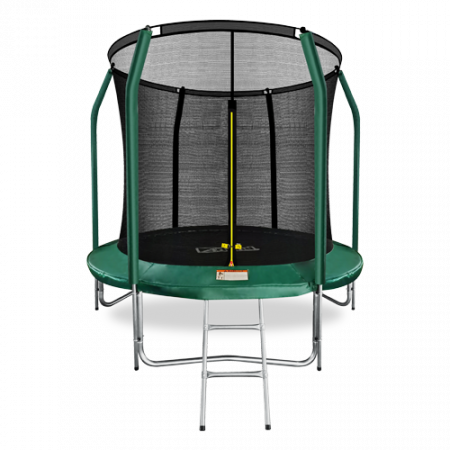 ARLAND Батут премиум 8FT с внутренней страховочной сеткой и лестницей (Dark green)