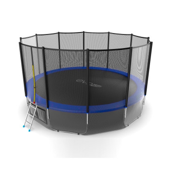 EVO JUMP External 16ft (Blue) + Lower net. Батут с внешней сеткой и лестницей, диаметр 16ft (синий) + нижняя сеть