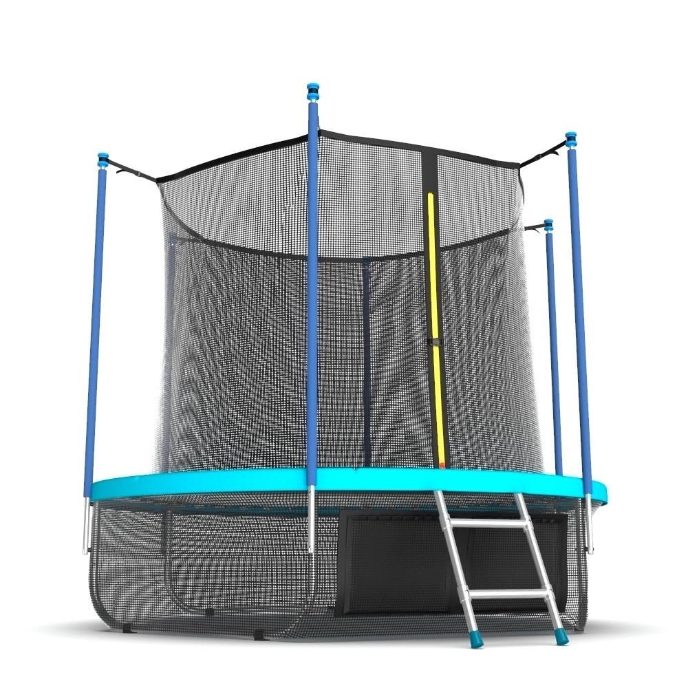 EVO JUMP Internal 10ft (Wave). Батут с внутренней сеткой и лестницей, диаметр 10ft (морская волна) + нижняя сеть